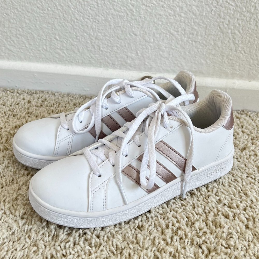 adidas Kids White and Brown Sneakers